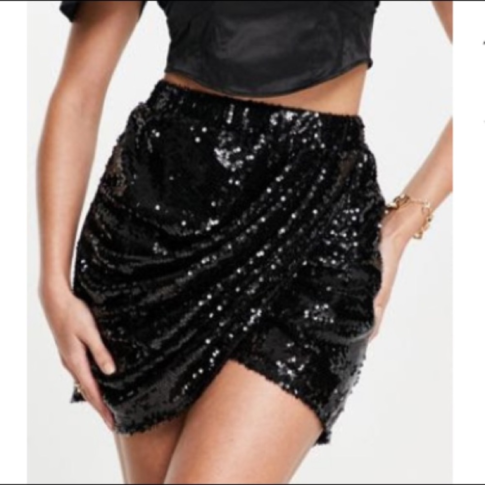 NYE sequin wrap skirt